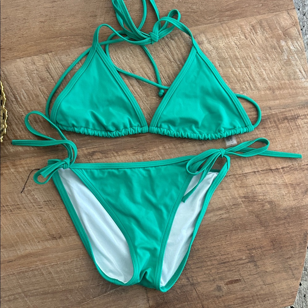 Victoria's Secret Green and White Bikini